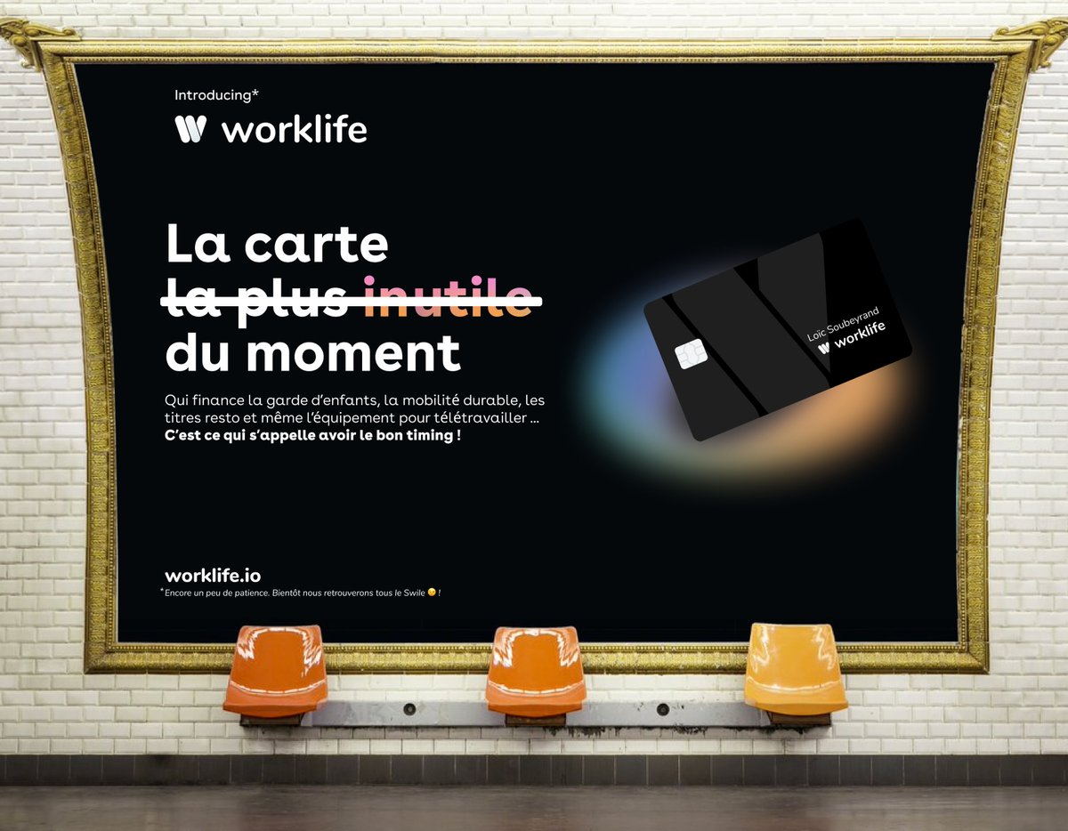 Avec la carte <a href="/Worklife_app/">Worklife</a> pas besoin d’attendre, vous pouvez profiter de tous vos avantages dès aujourd’hui. 💳

PS : Hey, la @Swile team, ne nous en voulez pas mais on n’a pas pu résister… 😀