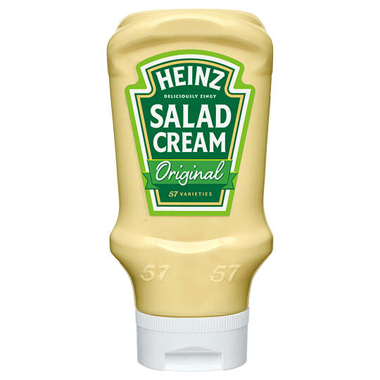 Mayonnaise leads to the next item. Salad Cream. Despite being made by Heinz, an American brand, largely unknown in America. It's not really a "salad dressing" (that's a whole other disquisition and I'm not going down that road, at least not yet)