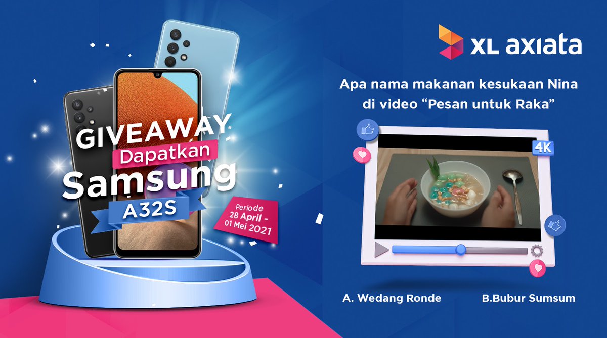 XLSMART (@xlsmart_id) on Twitter photo ADA SAMSUNG GALAXY A32 S
Yuk ikutin caranya:
1. Follow <a href="/XLAxiata_TbK/">XL & Smartfren Kini Menjadi XLSMART</a>
2. Tulis jawaban di reply
3. Gunakan hashtag #BersamaJadiLebihBaik
4. Retweet tweet ini sebagai tanda kamu berpartisipasi
5. Jawab yang banyak agar kamu bisa menang
Tonton video dengan klik link di bio ADA SAMSUNG GALAXY A32 S
Yuk ikutin caranya:
1. Follow <a href="/XLAxiata_TbK/">XL & Smartfren Kini Menjadi XLSMART</a>
2. Tulis jawaban di reply
3. Gunakan hashtag #BersamaJadiLebihBaik
4. Retweet tweet ini sebagai tanda kamu berpartisipasi
5. Jawab yang banyak agar kamu bisa menang
Tonton video dengan klik link di bio
