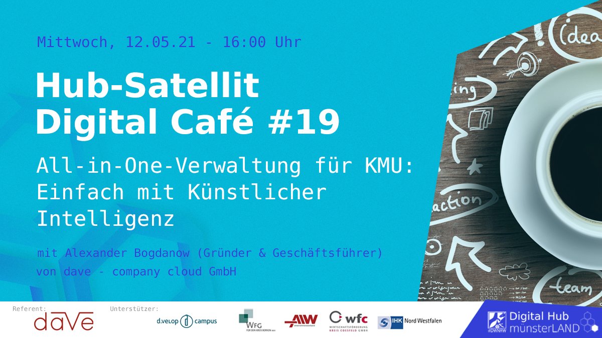 DigitalHubMs's tweet photo. Damit sich #Ingenieure und #Architekten wieder verstärkt auf ihr produktive Arbeit konzentrieren können, hat das Fellowship-#Startup dave company cloud eine All-in-one-Lösung entwickelt. Infos im nächsten #HubSatellit Digital Cafe am 12.05. https://t.co/h5MirzVsZG @IHK_NW https://t.co/Ky82xnGtFB