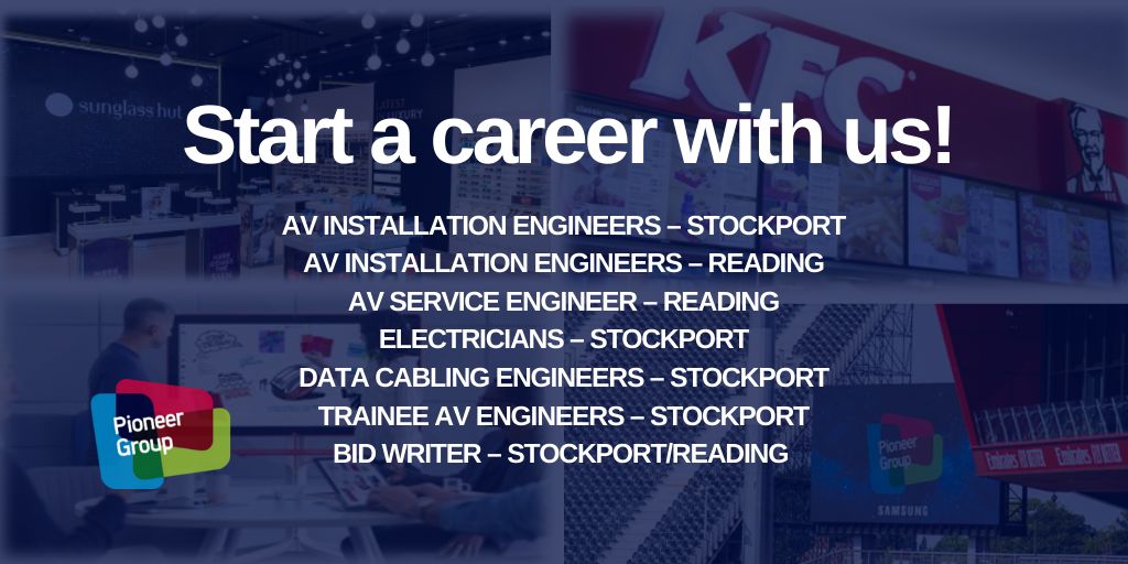 Due to expansion we have several great career opportunities. If you are looking for your next role and would like to work for a friendly growing company please get in touch recruitment@pioneergroup.co.uk #avtweeps #avcareers #avrecruitment #jobs #stockport #rdguk
