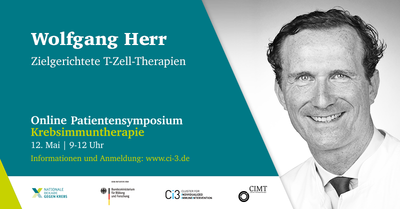 Verfolgen Sie den Vortrag von Prof. Dr. Herr (Universitätsklinikum Regensburg) und weiteren Rednern in unserem kostenlosen virtuellen Patientensymposium zum Thema Krebs &amp; Präzisionsmedizin! 
<a href="/XgegenKrebs/">Nationale Dekade gegen Krebs</a>
<a href="/C_IMT/">Cancer Immunotherapy</a>
<a href="/BurdaStiftung/">Felix Burda Stiftung</a>
<a href="/patvocates/">Patvocates</a>
@presse_ukr