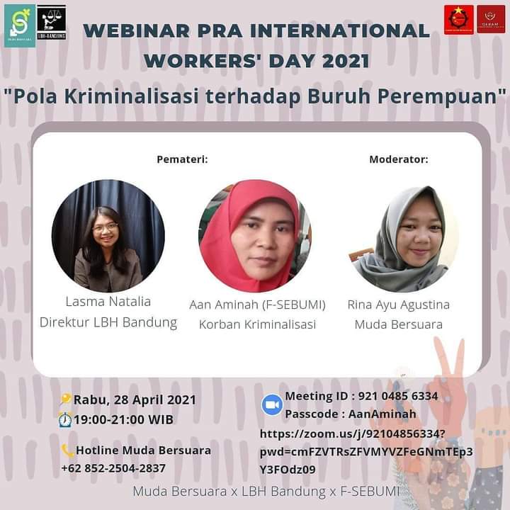 Yuk...terlibat dan saksikan diskusinya.
CC: <a href="/YLBHI/">YayasanLBHIndonesia</a> <a href="/LBHBandung/">LBH Bandung</a> <a href="/LBH_Jakarta/">LBH JAKARTA</a> <a href="/SINDIKASI_/">Serikat SINDIKASI</a> <a href="/KomnasPerempuan/">Komnas Perempuan</a> <a href="/simpulpuan/">Simpul Pembebasan Perempuan</a> <a href="/FSebumi/">Federasi SEBUMI</a> <a href="/ecosocrights/">The Institute for Ecosoc Rights</a> <a href="/BuruhSiluman/">DrHS</a> <a href="/buruh_online/">BuruhOnline</a>