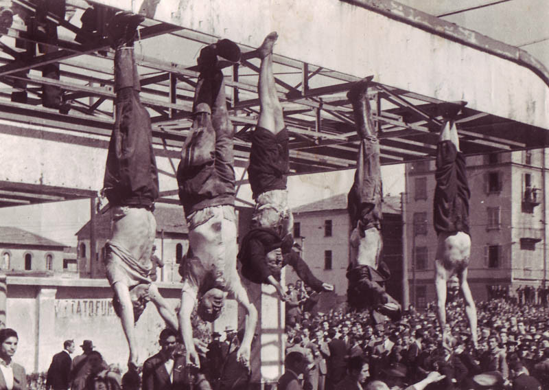 28 April 1945. #OnThisDay 76 years ago, Fascist Dictator of Italy Benito Mussolini along with his mistress Clara Petacci were lynched by Communist partisans. The bodies were later hung upside down in a square at Milan.