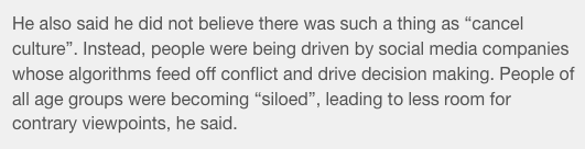 This, from David Shelley of Hachette, is so embarrassing. You have views because of algorithms, people. You been siloed.