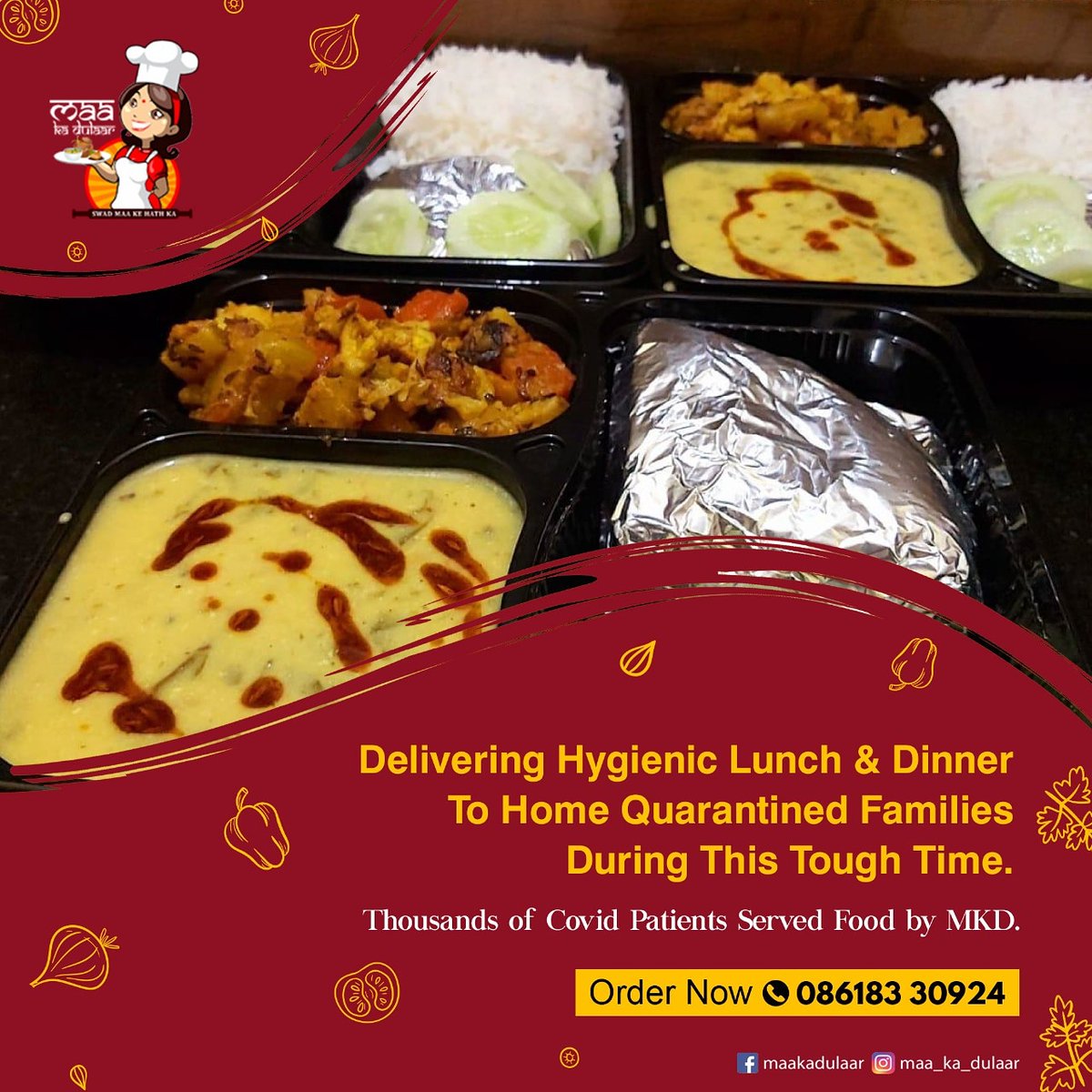 MaaKaDulaar's tweet photo. Get #homemadefood during the #Quarantine period from a safe and #hygienic place. #MaaKaDulaar is here to deliver wholesome food at your doorstep.

#ordernow

To reach us, please call or Whatsapp on 8618330924

#covidfood #quarantinefood #healthyfood #bangalore https://t.co/OaNw4PYXTu