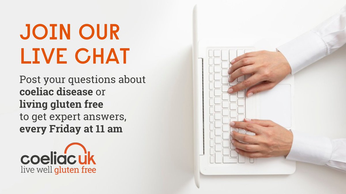 Ask our expert dietitians your questions about living gluten free in our live chat every Friday at 11am. Post your questions below 👇

#GlutenFree #CoeliacDisease