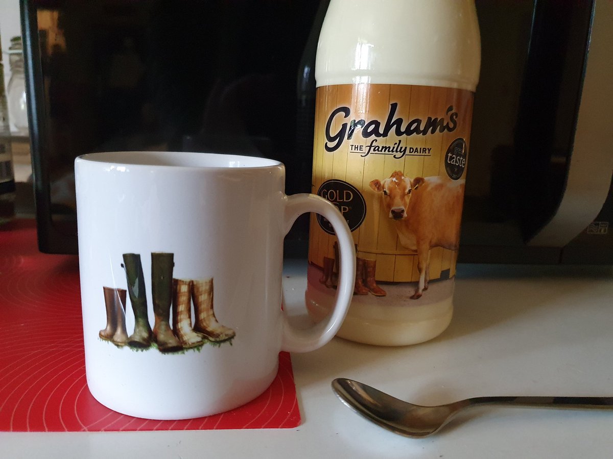 deputypics's tweet photo. #gifted Well, it would be rude not to try some milk from Mr Graham's Jersey dairy herd with my #elevenses today #scotlandslarder #screenbreak #getthekettleon #virtualtearun #virtualteaklaxon #screenbreak #wfh #prchums #homemadenewspaper #newspaperfrommykitchen #i❤newspapers https://t.co/vkKuChhCrH