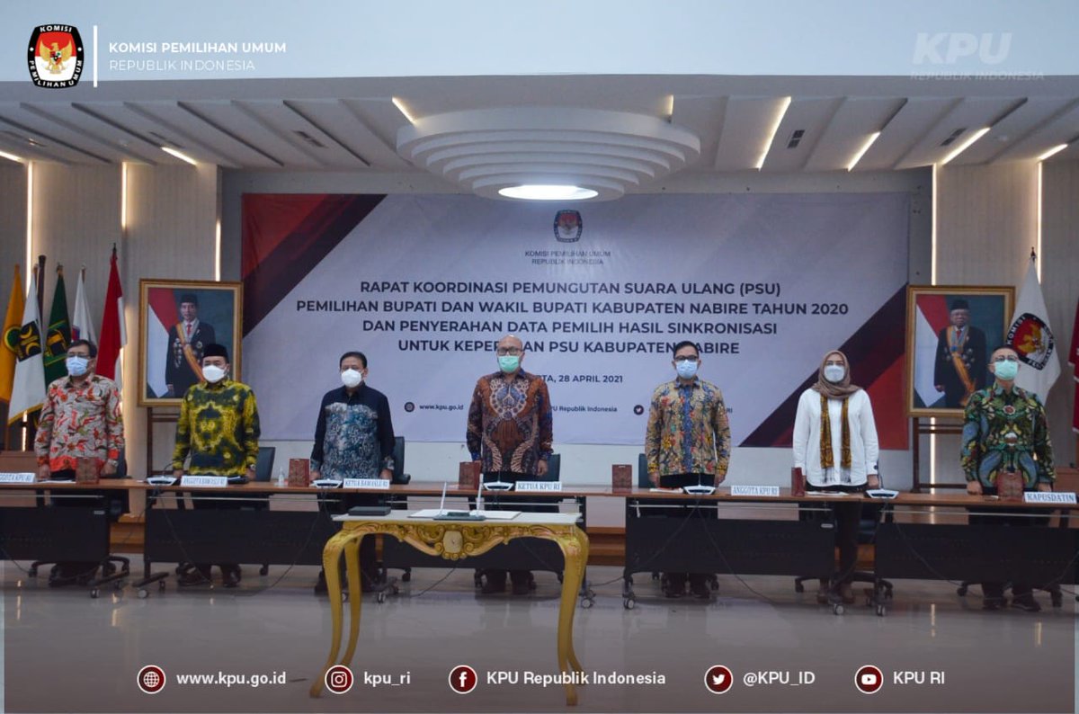 1. #TemanPemilih KPU mengadakan Rakor Persiapan Pemungutan Suara Ulang (PSU) Pemilihan Bupati dan Wakil Bupati Kab. Nabire Tahun 2020 pasca putusan Mahkamah Konstitusi.

<a href="/ilsap21/">ilsap21</a> 
<a href="/viryanazis/">#IniMaskerkuManaMaskermu</a> 
<a href="/novida_evi/">Evi Novida Ginting M</a> 
<a href="/dewarakasandii/">Dewa Raka Sandi</a> 
<a href="/bawaslu_RI/">Bawaslu RI</a> 
<a href="/KpuNabire/">KPU Kabupaten Nabire</a>