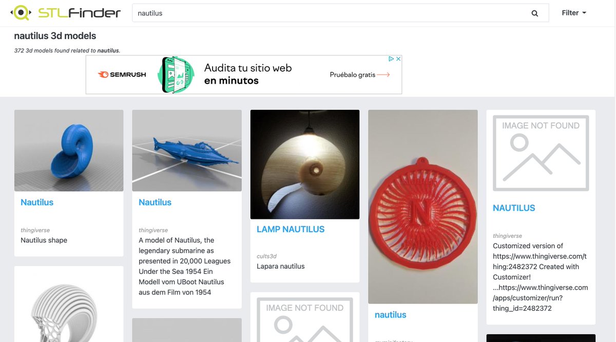 Hola a todos, hoy os traemos STLfinder es básicamente un motor de búsqueda de ficheros STL.
No te olvides de pasar por nuestra web, para imprimir con los mejores filamentos!! 👉 fluid3d.es 👌
#fluid3d #3dprint #stl 
stlfinder.com