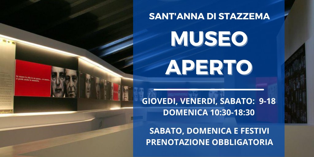 SAnnaStazzema's tweet photo. Il Museo storico di Sant'Anna di Stazzema riapre al pubblico venerdì 30 aprile 2021. Sabato, domenica e festivi prenotazione obbligatoria. Info e orari su https://t.co/609I3ZnICL https://t.co/1fJzPwNKFi