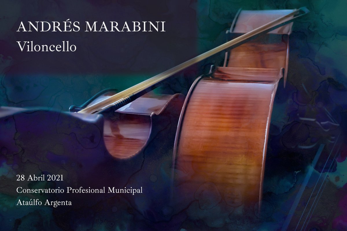 Hoy tenemos un concierto muy especial: Andrés Marabini, Violoncello 🎶🎼

Andrés es antiguo alumno de este conservatorio, siempre nos llena de un especial orgullo e ilusión recibir la visita de músicos que empezaron su formación en nuestro centro 👏 👏