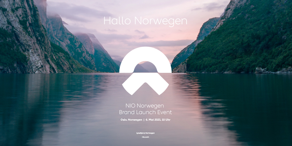 NIO kommt nach Norwegen! 🇳🇴

Am 6. Mai wird #NIO den langersehnten Markteintritt in Europa verkünden. Verpasst nicht unsere #NIONorway Pressekonferenz per Livestream um 10 Uhr (MEZ).

#futureofmobility #alwaysforward #readyfortomorrow #europa #norwegen