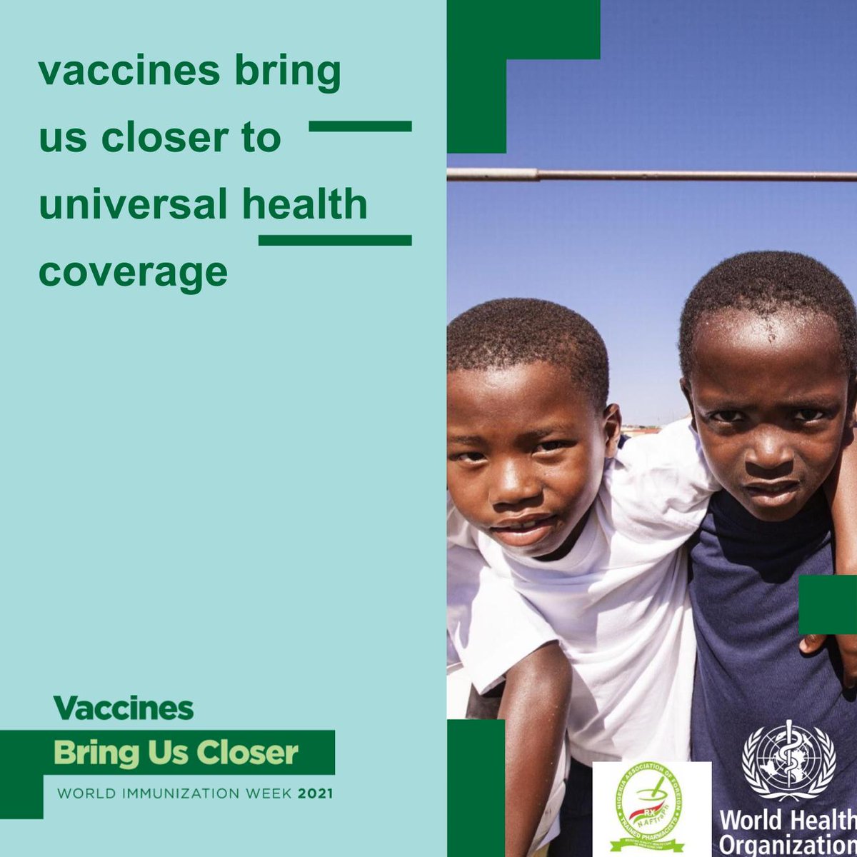 NAFTraPh's tweet photo. Immunization is one of the best ways 
to provide children with a healthy 
start and protect people’s health 
throughout their lives.

#WorldImmunizationWeek 
#VaccinesWork https://t.co/zo3vvZ8qci