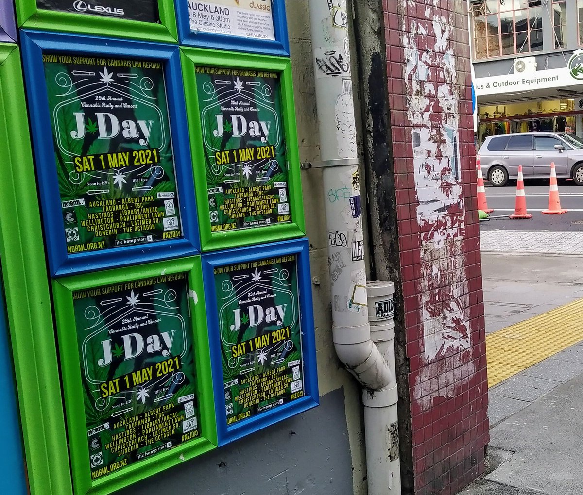 Spotted our J Day posters? 👀 Thanks to <a href="/0800Phantom/">Phantom Billstickers</a> and <a href="/thehempstore/">The Hempstore</a> 🤩
.
#nzjday #kroad #auckland #cannabis