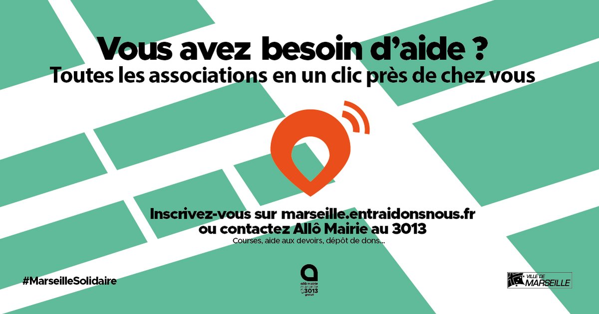 #MarseilleSolidaire | Vous connaissez une personne isolée ou dans le besoin ? 
Faites connaître autour de vous la plateforme solidaire "Entraidons-nous".
Des centaines de particuliers et d’associations proposent leur aide 👉 marseille.entraidonsnous.fr