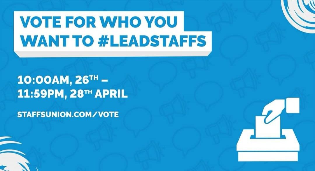 AmandaLW88's tweet photo. Final push for Leadership Race, a vote me is a vote for your voice to be heard. Regardless of demographic all students should know what support is available and be heard & safe across every campus.
#ACatalystForChange
#LeadStaffs
#TeamworkMakesTheDreamWork https://t.co/ILZ7lcNZPH