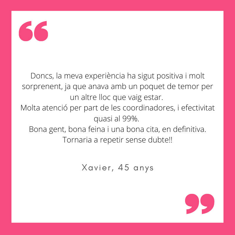 Moltes gràcies Xavier per aquestes paraules que enamoren 😍! Ens alegrem molt que l'experiència hagi estat satisfactòria 👏👏.
