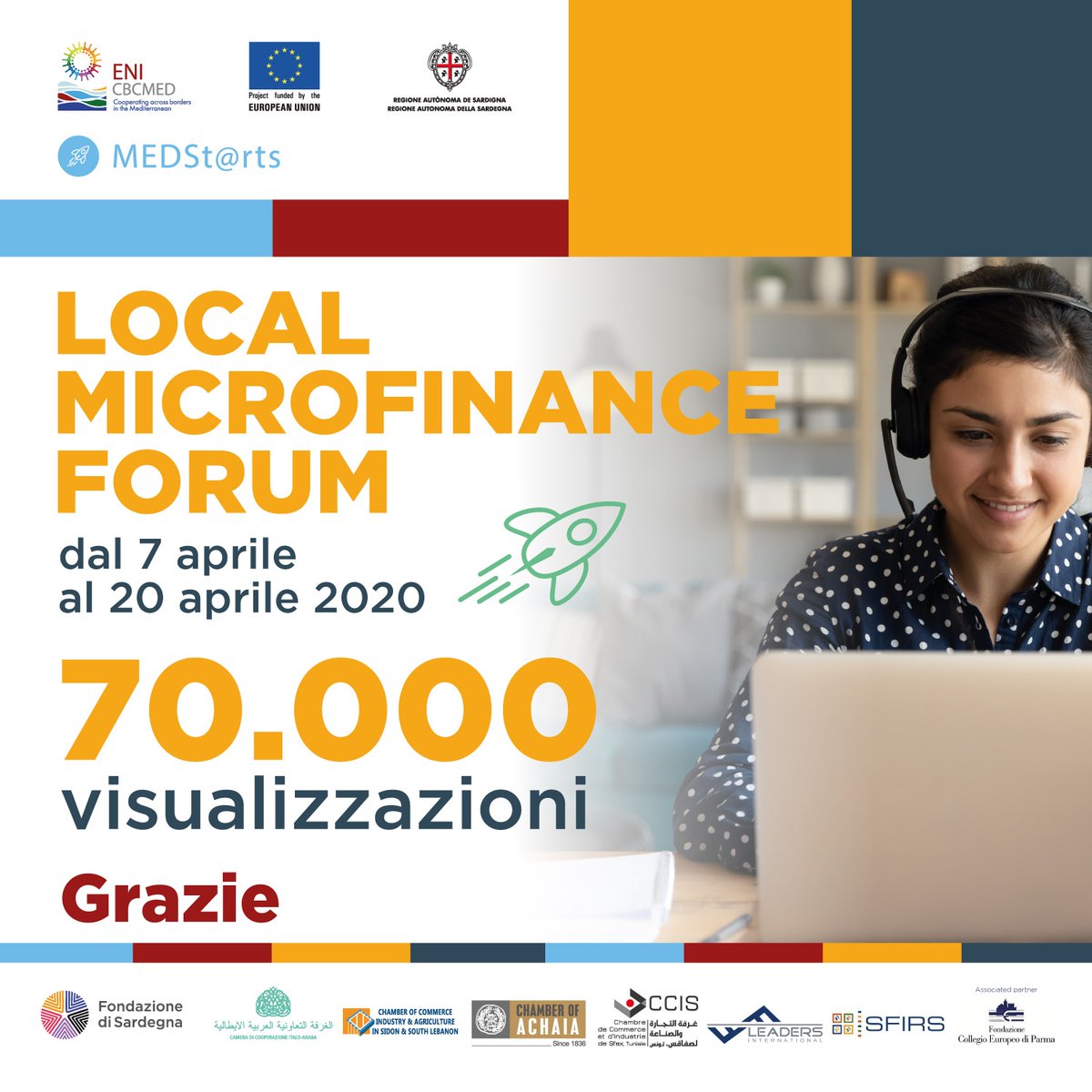 📍MEDSt@rts/ GRANDE SUCCESSO PER I LOCAL MICROFINANCE FORUM ORGANIZZATI DALLA CAMERA DI COOPERAZIONE ITALO ARABA 

👉I video dei sette eventi digitali organizzati nell'ambito del progetto <a href="/MEDStrts1/">MEDSt@rts</a>  hanno ottenuto 70.000 visualizzazioni sui canali social e web.

#gomed