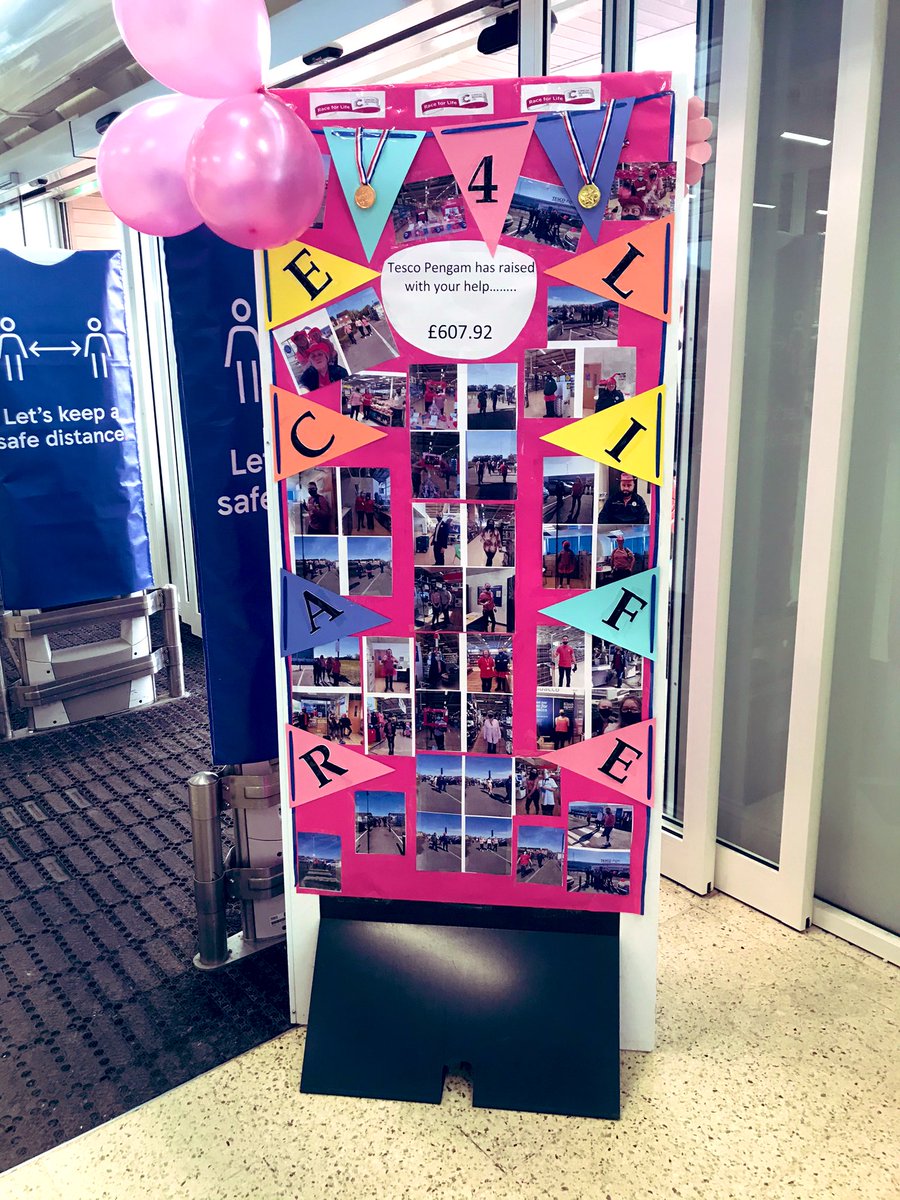 pengamcommunity's tweet photo. A final figure from our Tesco turns pink weekend . We raised £607.92. Thank you to all our customers for supporting this great charity #tescoturnspink #raceforlifeathome #tesco @Caroline_Keech @CancerResearchU https://t.co/HQjVr9k1yx