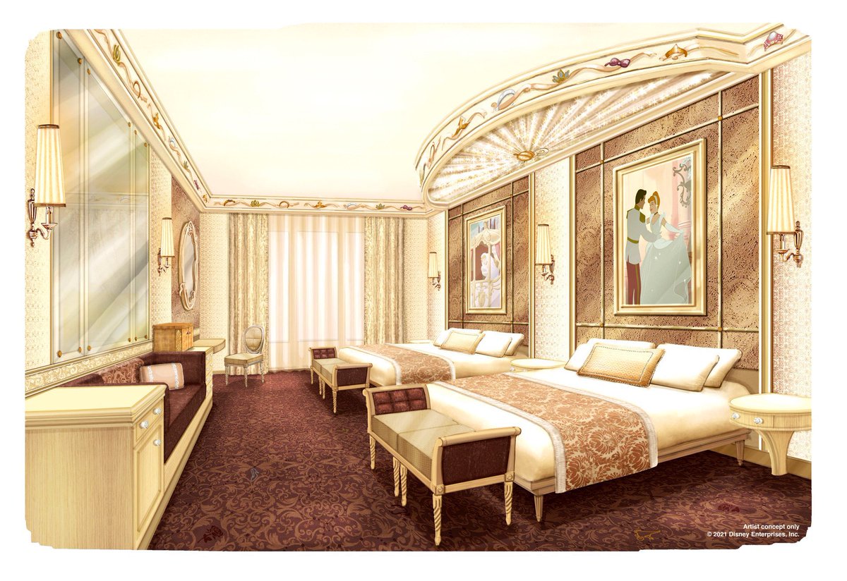 DLP_World's tweet photo. 🚨ALERTE INFO ! Disneyland Paris lève le voile sur la réhabilitation majeure du Disneyland Hôtel. Un nouveau thème royal sur les princesses Disney prendra place à l’intérieur de l’hôtel, avec des chambres ayant pour thème Cendrillon, La Belle et la Bête ou encore Raiponce. https://t.co/UHzKqYlM57