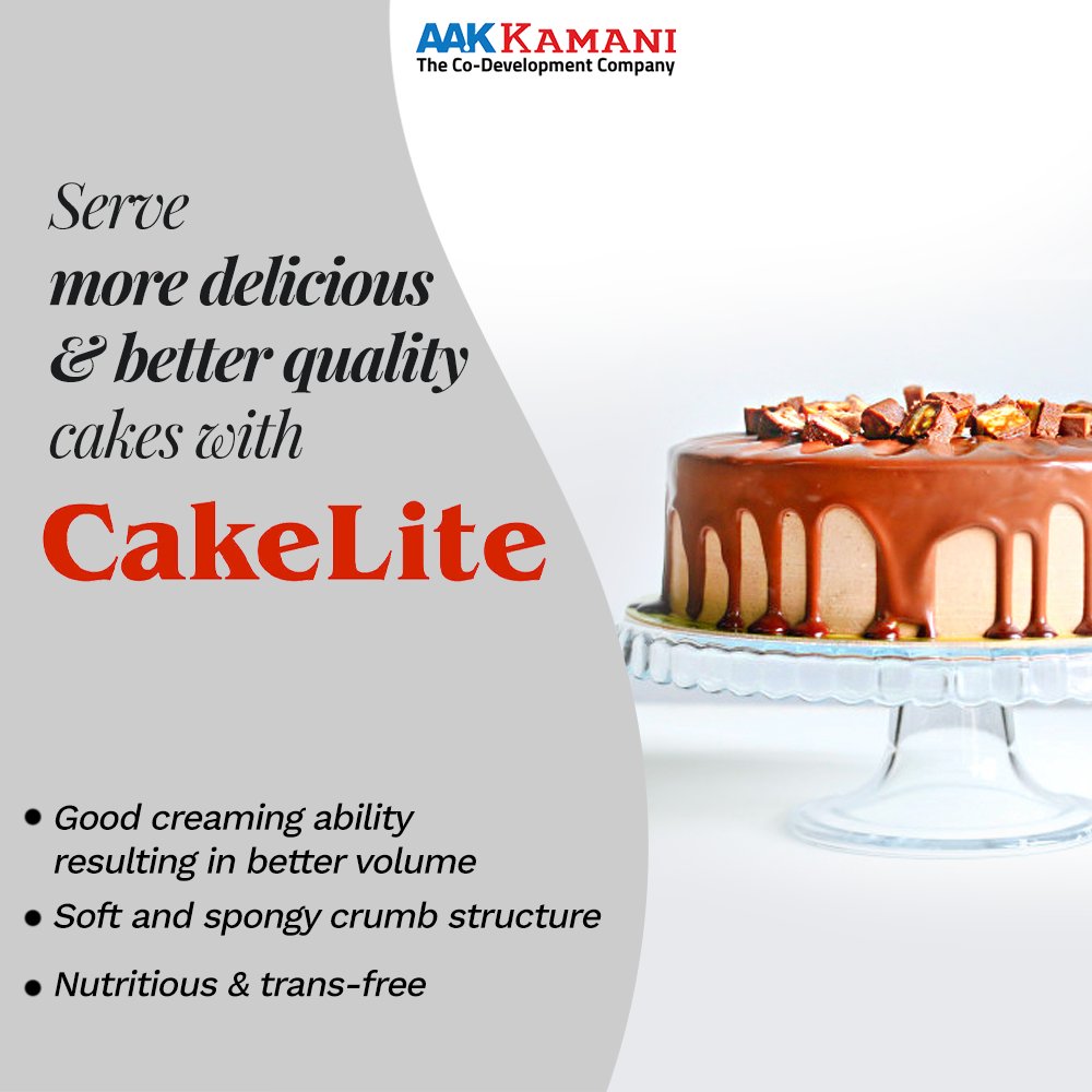 AAKIndiaCo's tweet image. Looking for a gluten-free and trans-free cake for your consumers? 
Then this delicious cake deserves a place on your menu! To know more about this ingredient, visit: aakkamani.com/solutions/bake… or connect on 18002666363. #AAKKamani #TheCoDevelopmentCompany  #MakingBetterHappen