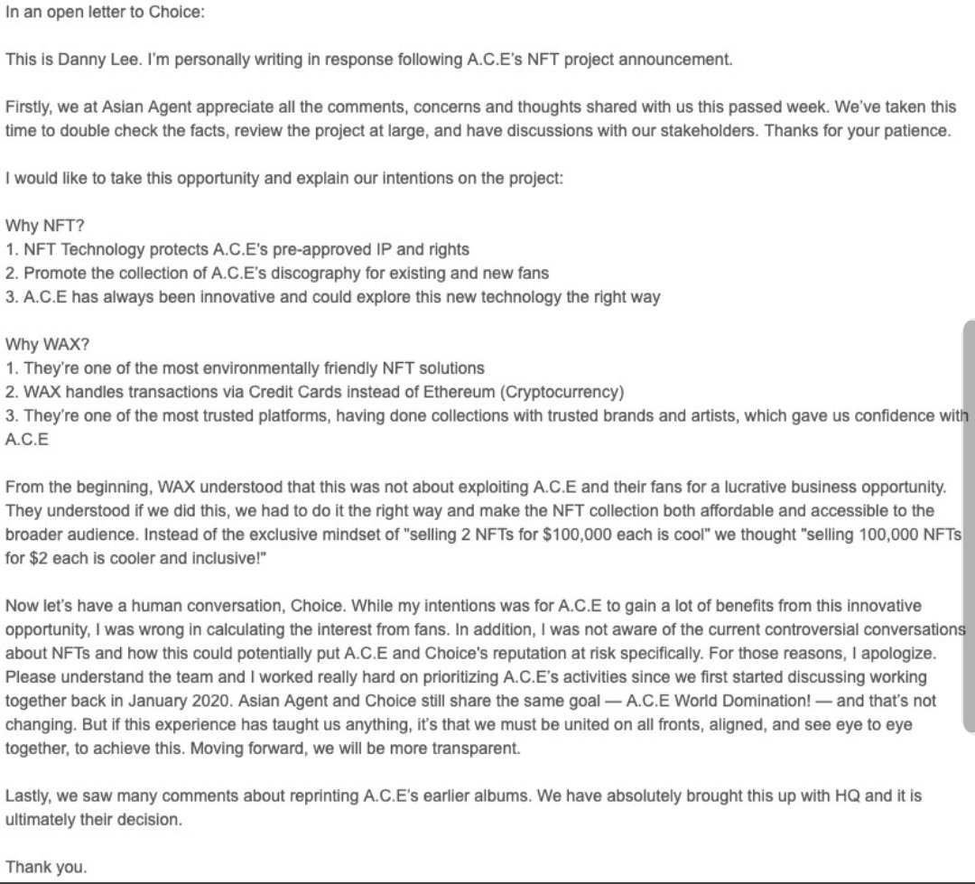 THE RECEPTION AND RESPONSE:As I mentioned, Choice have been very against this deal since it was announced and have been extremely vocal about their standing.It took AA a whole week to respond, and this is what their open letter had to say.  https://twitter.com/asianagent/status/1387194857089912836