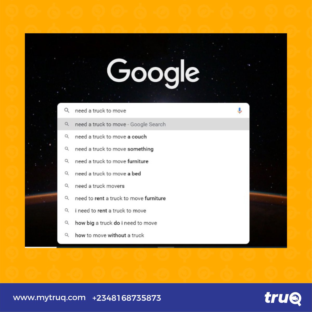 MytruQ's tweet photo. Search no more.
truQ connects you to the closest van, truck, or pickup anytime you need to move.

Just call 08168735873  or visit https://t.co/cmcZAZvqUh to request a truQ today.

#movers
#moversinlagos
#logistics 
#haulage 
#moveanything 
#moveanythingandeverything 
#truqit https://t.co/EtK6UHbWDw