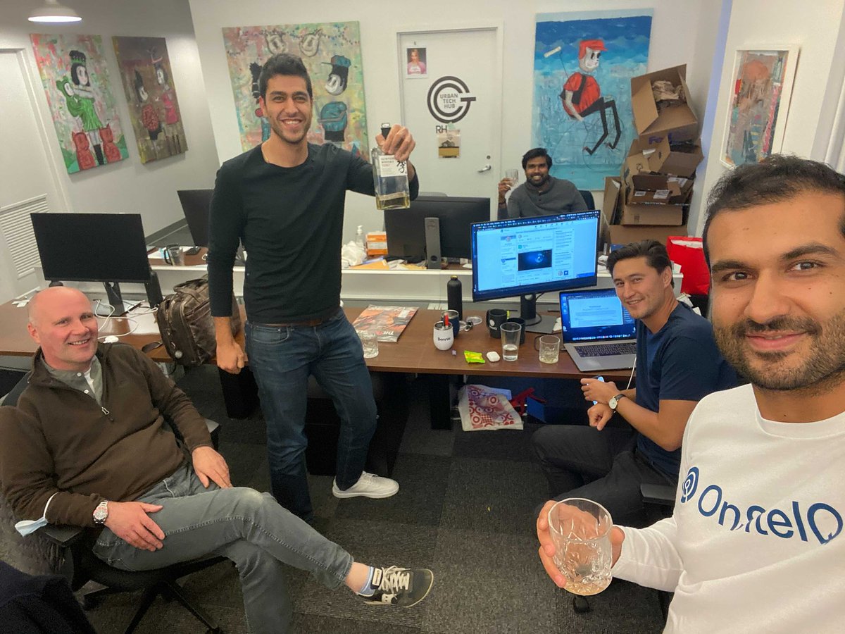 No company, small or large, can win over the long run without energized employees who believe in the mission and understand how to achieve it. – Jack Welch

Part of the #OnSiteIQ executive team gets together after hours to strategize - cheers!