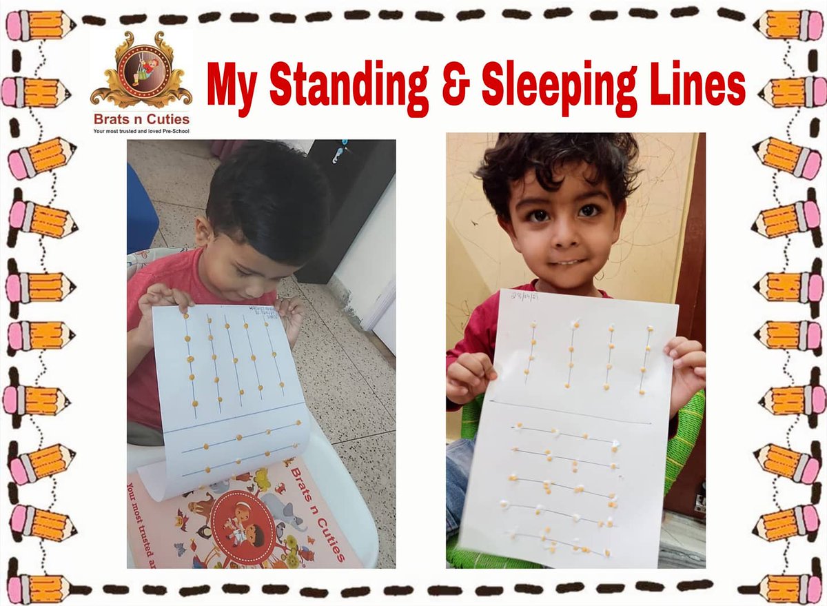 brats_n's tweet photo. Let's learn about standing lines and sleeping lines. Lil' BnCians are learning about #standing_lines and #sleeping_lines in very innovative ways. Practice makes us perfect kiddos. #learning_by_doing #Learning_Everyday #innovation_in_education Well done #BnCians #Brats_n_Cuties https://t.co/2gXu26G9zV