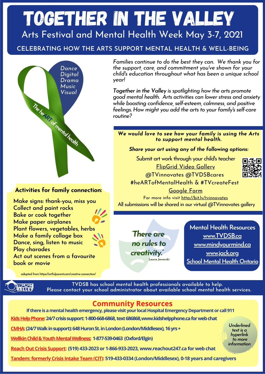 TVDSB Mental Health tweet media