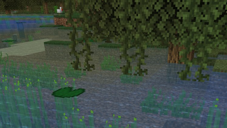 マインクラフト 日本公式 Minecraft Japan 10年10月のハロウィンアップデートで追加され 今では溺死ゾンビやスライムにとって とても暮らしやすい場所となったこの湿ったバイオーム ツタとスイレンの葉にはお似合いのデートスポット 湿地帯にハマって