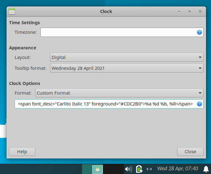 XfceNation's tweet photo. #XfceTips: In addition to the date and time format in the panel, you can also change its appearance, like the font, color, size, number of rows, etc. #XfceUI #XfcePanel
Learn more about the various styling options here https://t.co/nP9COkbTBo
How do you customize your clock? https://t.co/j2wq4j5M4i
