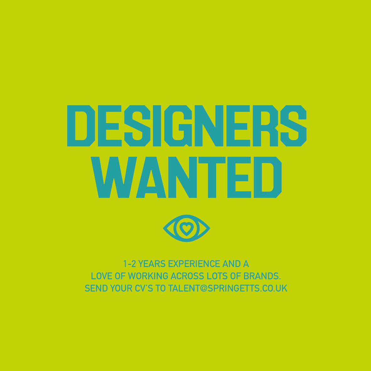 Springetts (@springettsbdc) on Twitter photo Come and join the team, we're hiring!
springetts.co.uk/car.../junior-…
#hiring #springetts #design #branding #designer #jobs #nowhiring #recruiting #careers #london #creative #agency #brandlove Come and join the team, we're hiring!
springetts.co.uk/car.../junior-…
#hiring #springetts #design #branding #designer #jobs #nowhiring #recruiting #careers #london #creative #agency #brandlove