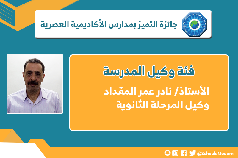 SchoolsModern's tweet photo. #جائزة_التميز بـ #مدارس_الأكاديمية_العصرية
#فئة_وكيل_المدرسة
#حفرالباطن https://t.co/0FFeMpfSYF