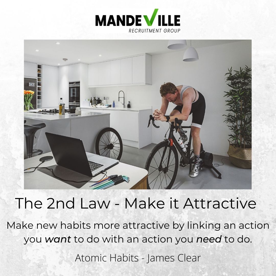 MandevilleGroup's tweet photo. The 2nd Law in creating new habits is to MAKE IT ATTRACTIVE. 
Linking an action you WANT to do with an action you NEED to do. 
#jamesclear #atomichabits #newgoals #newhabits #makeitattractive #smallchangesbigwins https://t.co/6i2hwgVPq3