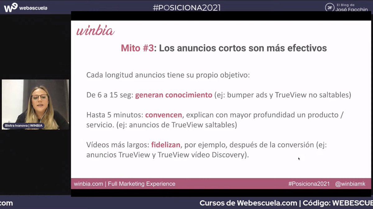 martaGayubo's tweet photo. Desmitificando MITOS con @bivanova de @winbiamk en #Posiciona2021

MITO 3⃣ 👇
❌Los anuncios cortos son más efectivos❌ https://t.co/znhXKAHHon