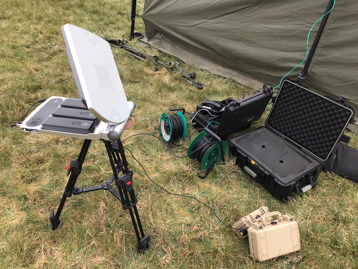 One piece of kit the surgeons bring is a satcube/Skytail, which allows them to  @Skype the uk for specialist advice during surgery.When the soldiers first saw it they thought the medics had brought their BBQ!