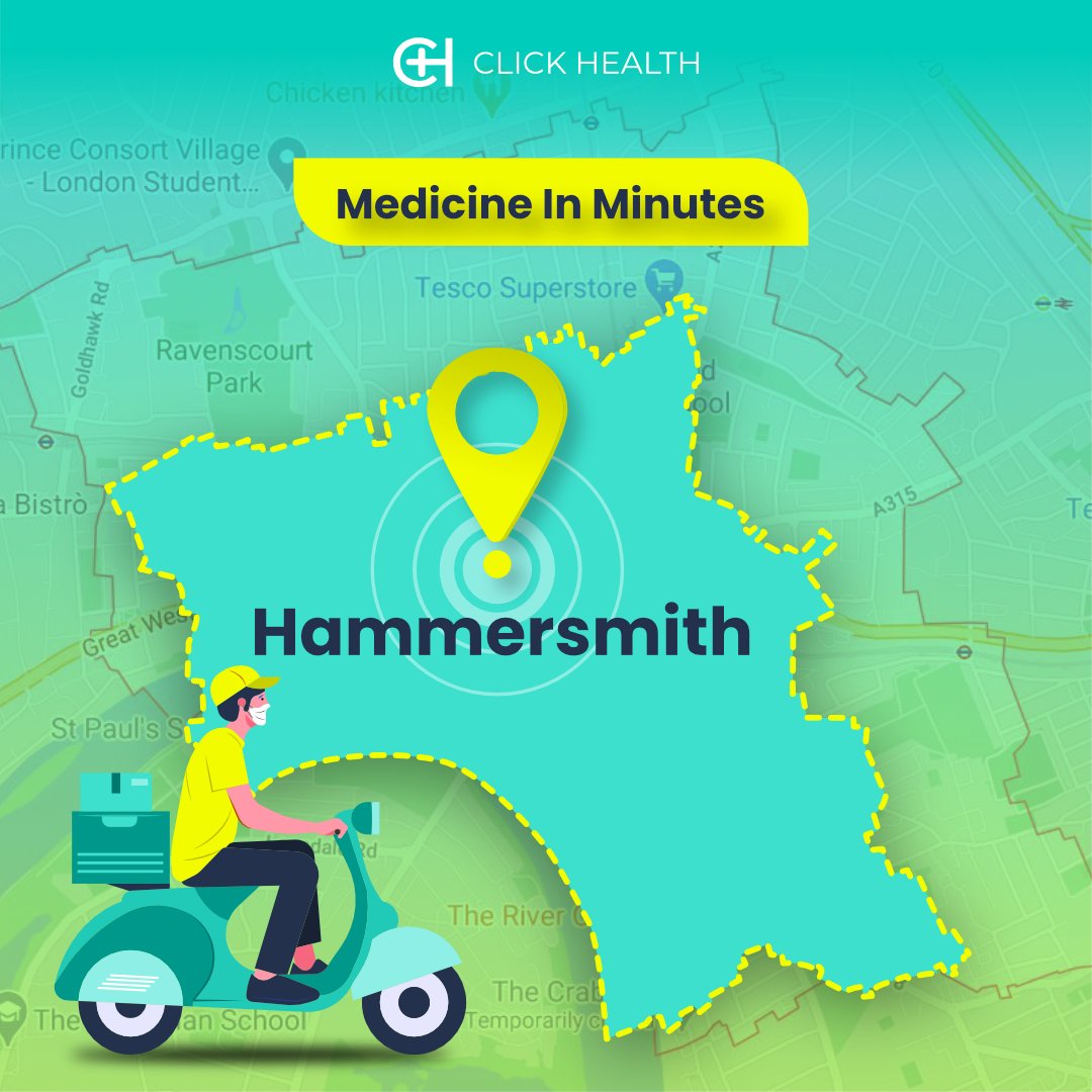 #Hammersmith We deliver medicines within 2 hours!

#clickhealth #clickdoctor #onlinepharmacy #onlinedoctor #24hourpharmacy #Hammersmith #Medicineinminutes