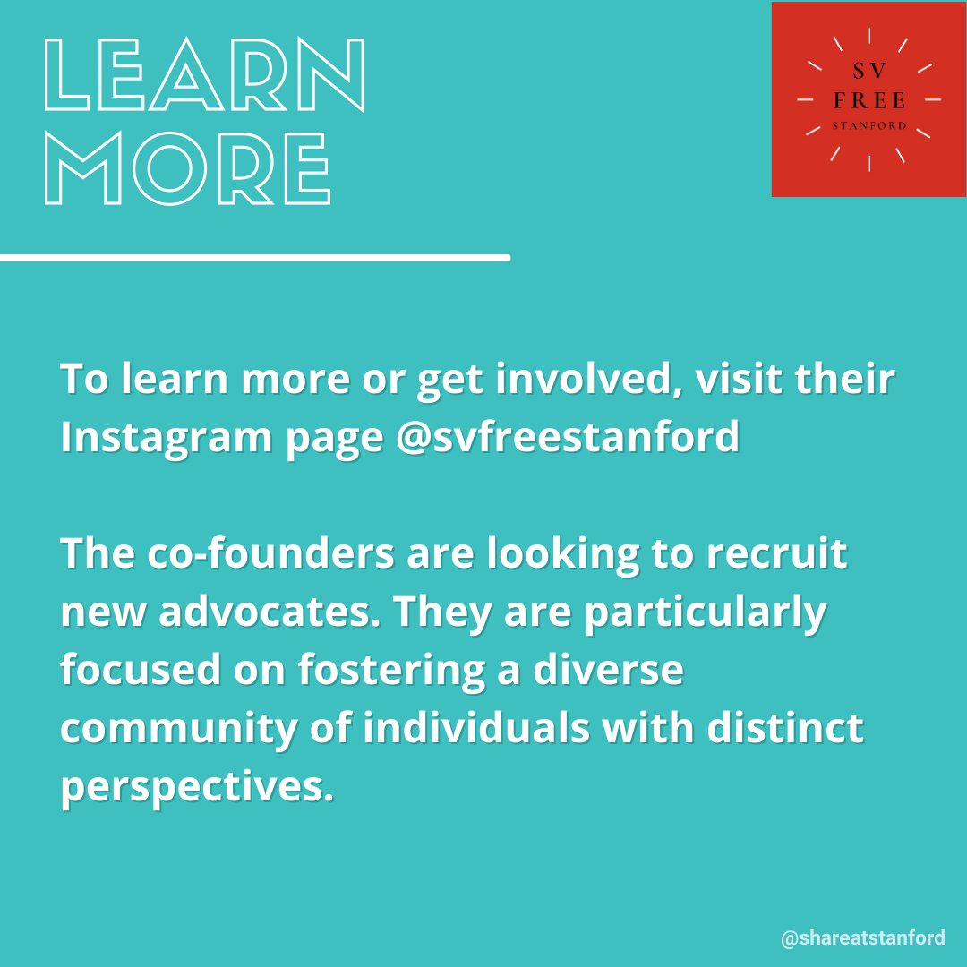 Learn about Sexual Violence Free Stanford! They are people to know at Stanford and beyond who support survivors. #30daysofsaam #Day26 #saam #saamatstanford