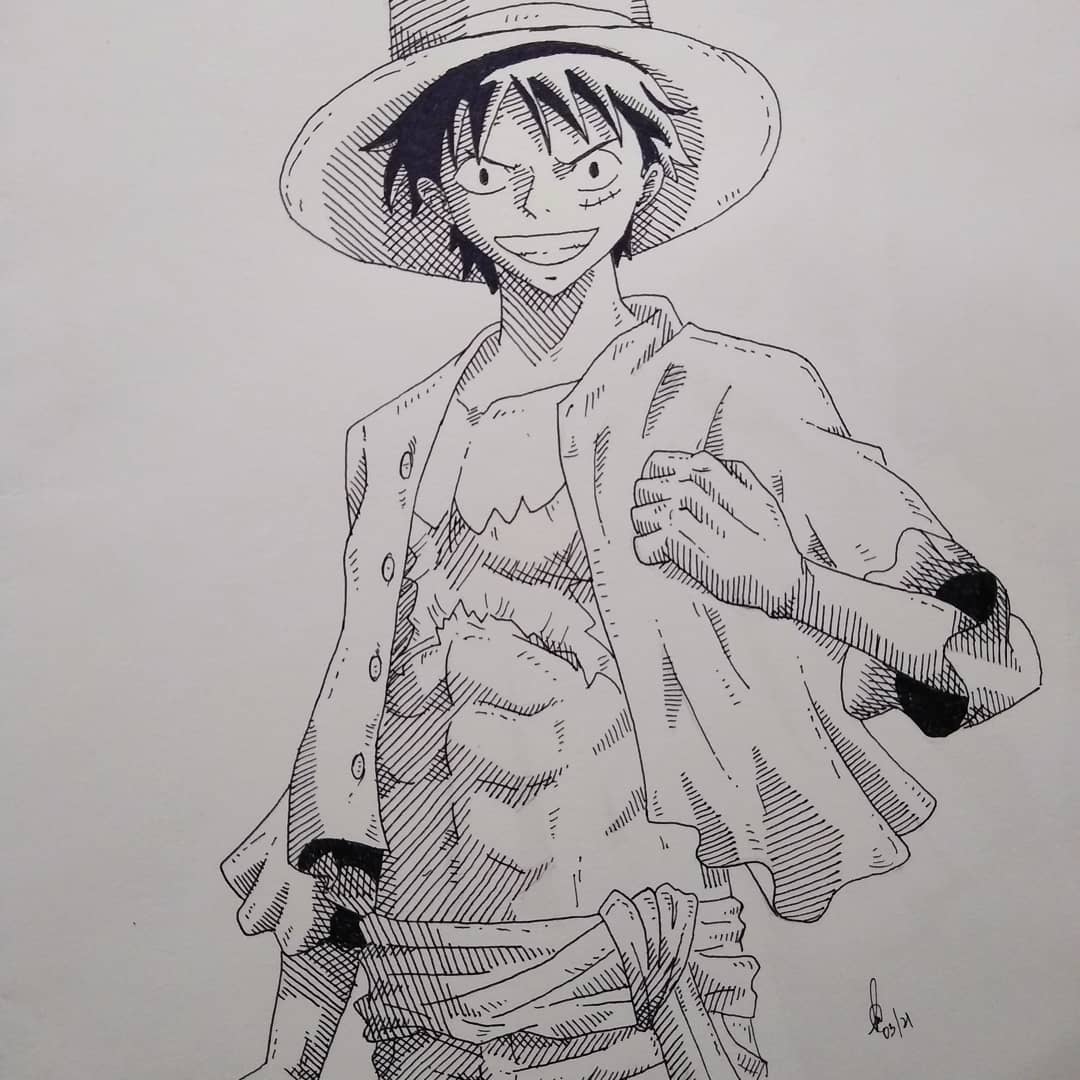 COMO DESENHAR O LUFFY DO ANIME ONE PIECE 