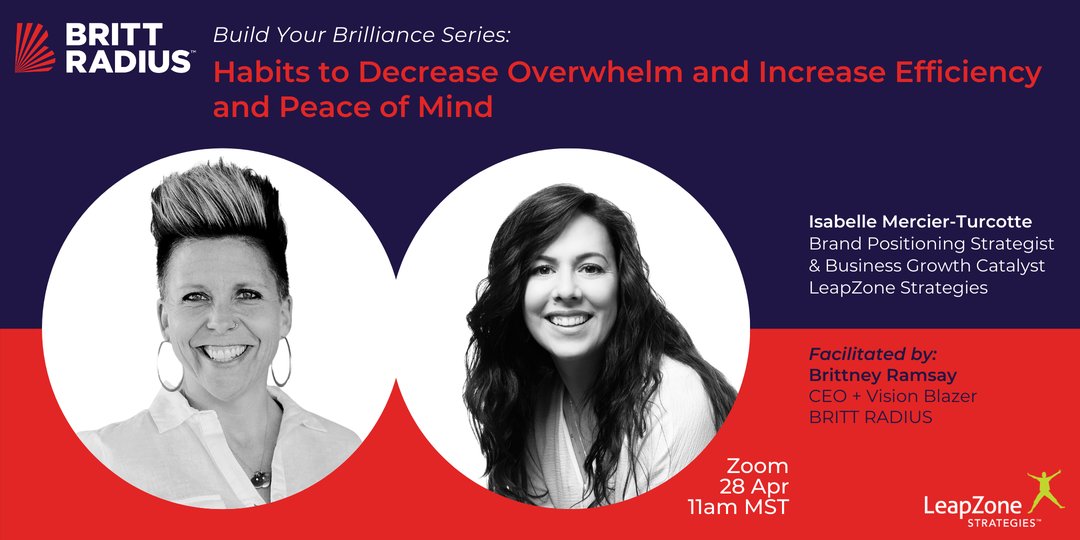 Happening NOW! Thank-you to <a href="/brittradius/">BRITT RADIUS</a> for inviting Isabelle to speak at your "Build Your Brilliance" Series! 

#OverwhelmSolutions #BusinessHelpingBusiness #LeapZoneStrategies