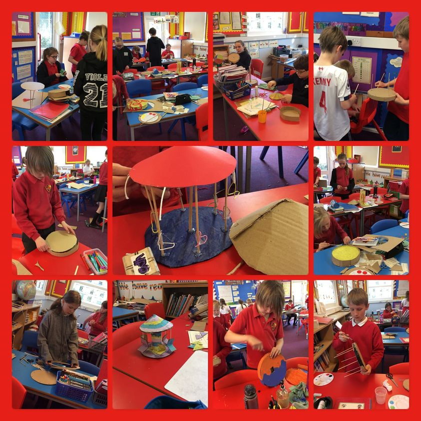 Y 5/6 have been designing and making working carousels as part of their Victorian and Electricity topic. They began by researching the features that they would need. They then had to work out how they could use a circuit with a switch and a motor to get their carousel to turn.