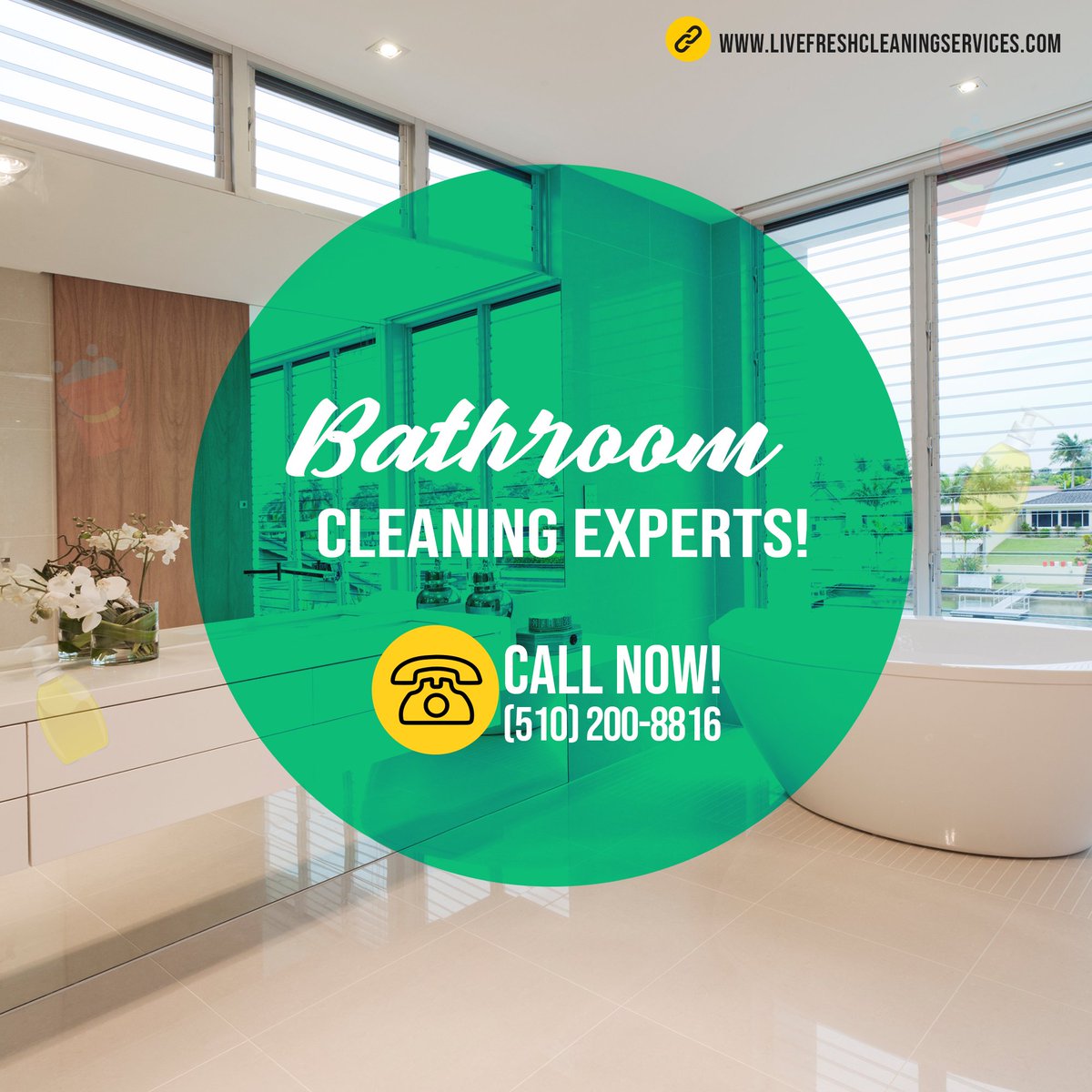 LiveFreshClean's tweet image. Want your bathroom to look sparkling clean? Contact us to make it happen!

Call us at (510) 200-8816 to schedule your cleaning

#LiveFresh
#Cleaning #CleaningService #Piedmont #Stockton #CA #California #SanFran #CleanServices #usa #LiveFreshCS
