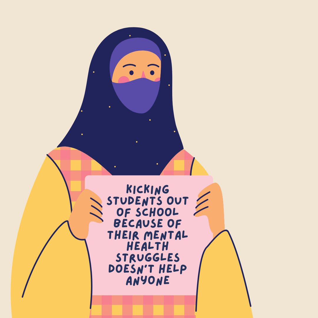 Too many students - from preschool to college - are expelled or suspended from school due to their mental health struggles when they should be and are entitled to support and accommodations.