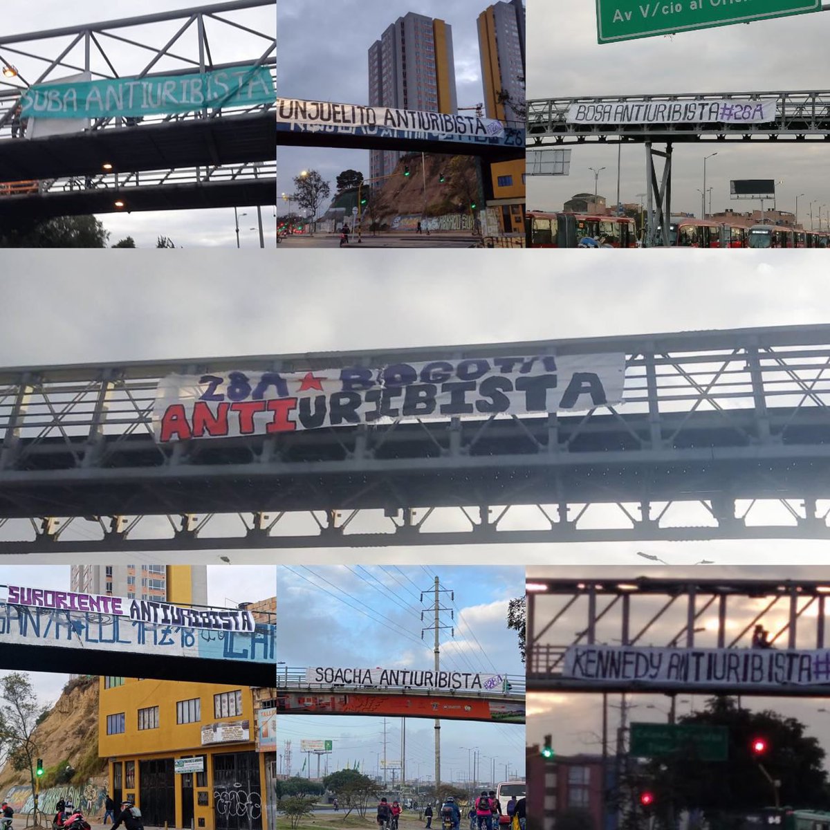 VigiaJaguar's tweet photo. #ParoNacional28A | #EsElMomentoDeParar28A
| Así amanecieron varios puentes en Colombia ✊ 

📸 @Purovenenofire https://t.co/h7gtuWgklS