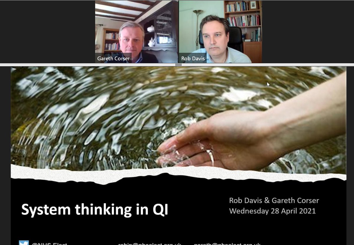 Just joining this  @NHSElect webinar on Systems Thinking in QI with  @RobinD100 and  @GarethCorser  #SystemsThinking  #QI  #QITwitter