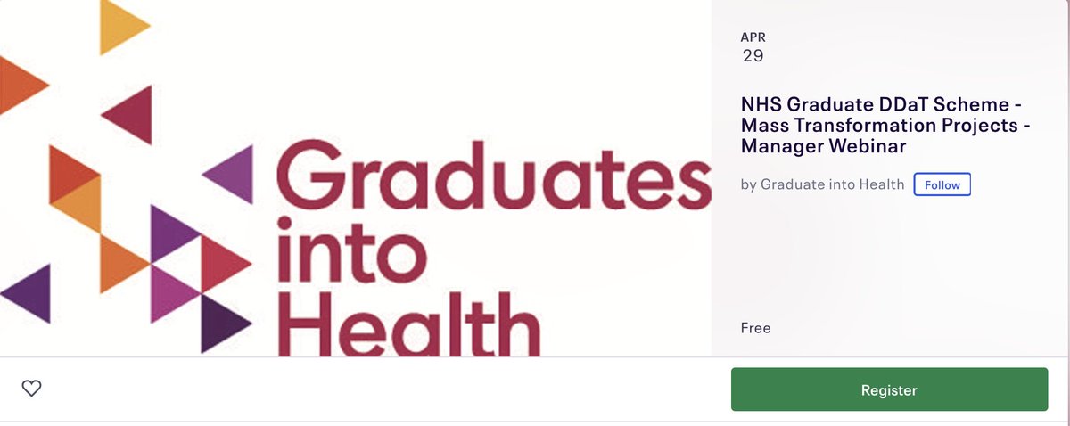 HINSouthLondon's tweet photo. Sign up to #GradsIntoHealth's 1-hour webinar tomorrow morning to find out about how their talented NHS DDaT scheme graduates can help deliver mass transformation projects for NHS Trusts, like they're currently doing for @GSTTnhs' new EPIC system.
➡️ https://t.co/9ROyhe7tvi https://t.co/gpi2q5zsSR