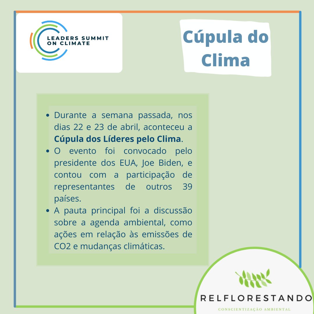 relflorestando's tweet photo. Olá pessoal, trazemos aqui um resumão do que rolou na Cúpula do Clima https://t.co/HUusFLhHNq