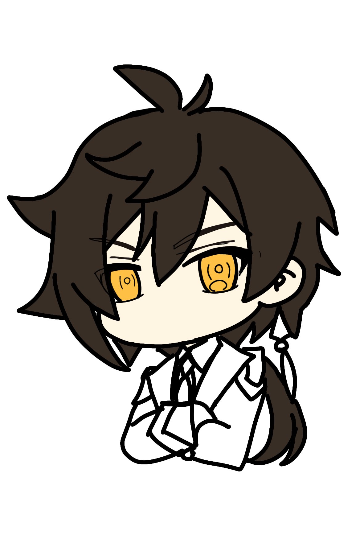 うるま 原神 Wr8 アイコン用ちびキャラ風イラスト 他バリエーション含めて所要時間2日 複数バリエーションのうち 背景などが一番岩元素ぽく出来たもので応募します 鍾離 磐岩の心 Zhongli Heartofbedrock Genshinimpactfanart Genshinimpact 原神